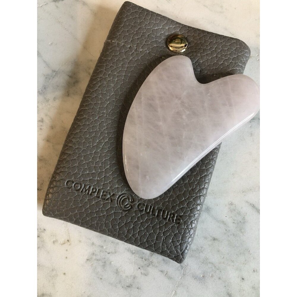 COMPLEX CULTURE Rose Quartz Gua Sha with Carrying Pouch NEW - Picture 2 of 9
